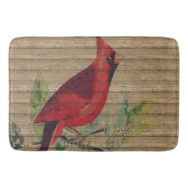 Bain Bath rouge cardinal de décor de maison de tapis de (Devant)