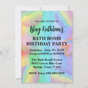 Bain Bombe Anniversaire Fête Invitation