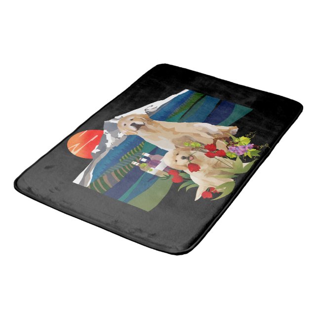 Bain de golden retriever ou tapis de caisse (Angle)
