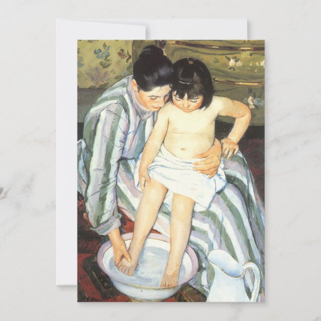 Bain d'enfant par Mary Cassatt Impressionnisme Vin (Devant)