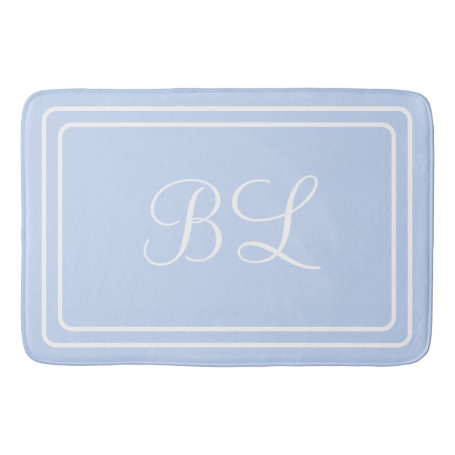 Bain Initiale ou nom poudre bleu rond corners tapis de  (Devant)