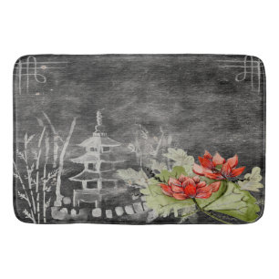 Bain Joli tapis asiatique vintage de salle de bains