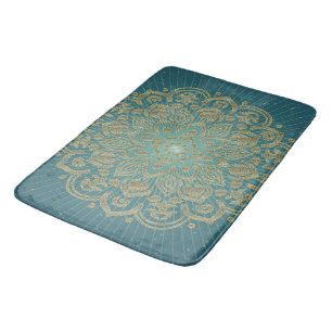 Bain MANDALA Golden Rosette - Mat de bain, Tapis