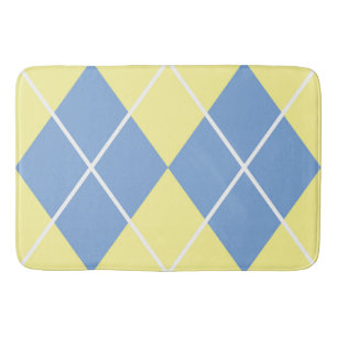 Bain Motif de diamant de tapis de bain/plaid de jaune
