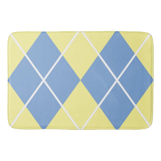 Bain Motif de diamant de tapis de bain/plaid de jaune (Devant)
