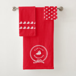 Bain nautique nom personnalisé Capitaine Bateau à