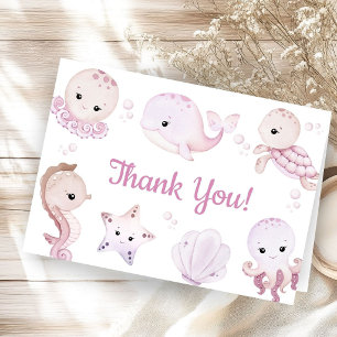 Bain Océan Baby Shower Fille Rose Merci Plié