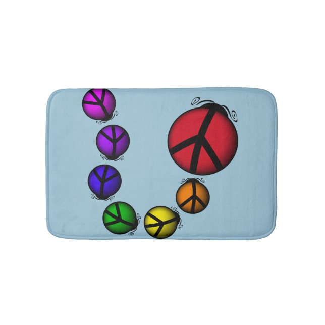 Bain Tapis de bain, coccinelle signe de paix insectes (Devant)