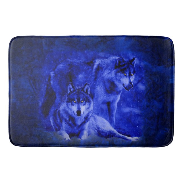 Bain Tapis de bain/couverture de loups d'hiver (Devant)