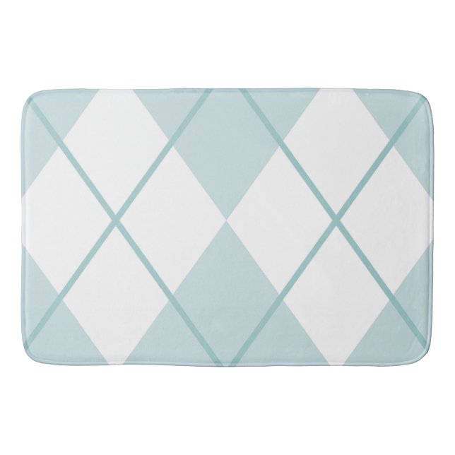 Bain Tapis de bain/Motif de diamant bleu et blanc (Devant)
