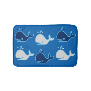 Bain Tapis de baleines pour des enfants bleus