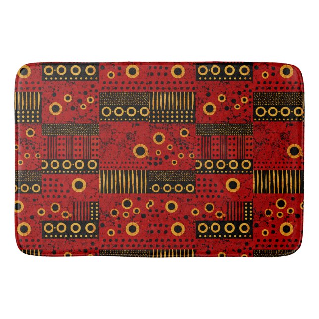 Bain Tapis de douche en patchwork tribal rouge africain (Devant)