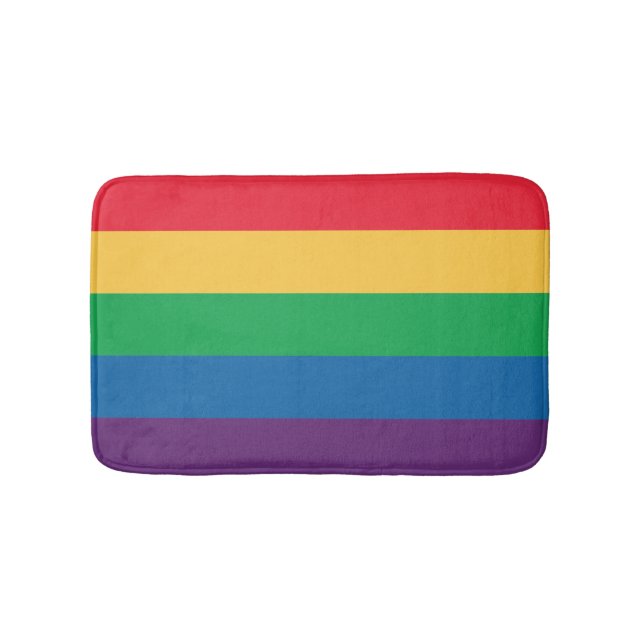 Bain Tapis de salle de bains de drapeau d'arc-en-ciel (Devant)