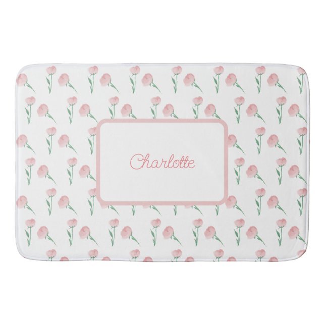Bain Tapis de table personnalisé à motif pivoine chic e (Devant)