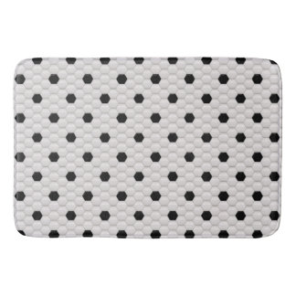 Bain Tapis noir et blanc de regard de tuile d'hexagone