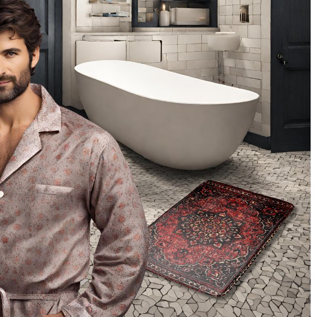 Bain Visage de tapis persan en champ teinté rose (Créateur téléchargé)