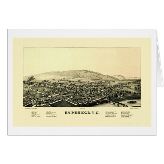 Bainbridge, carte panoramique de NY - 1889 (Devant horizontal)
