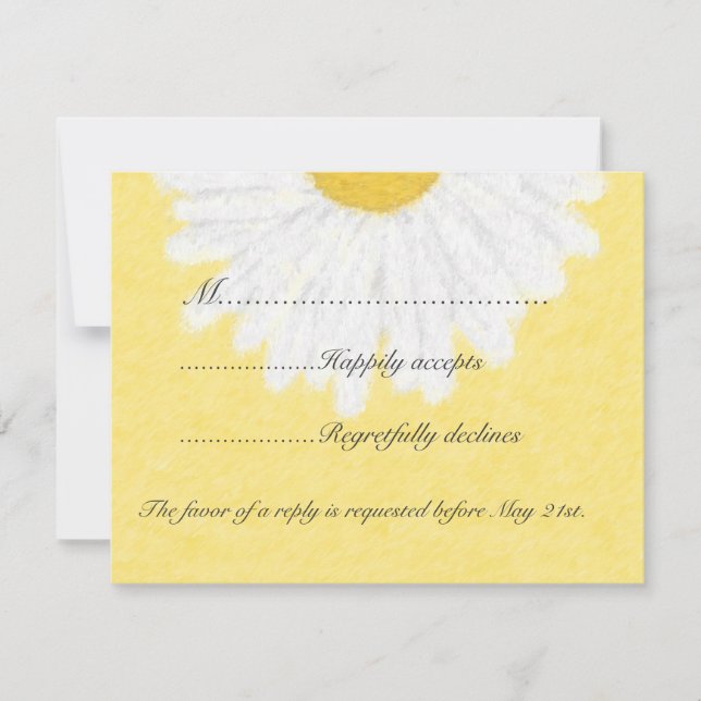 Baise blanche sur mariage jaune RSVP (Devant)