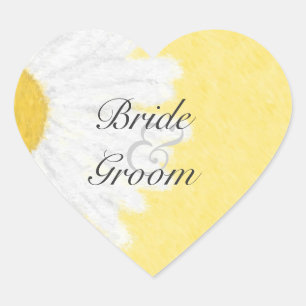 Baise blanche sur Stickers Mariage Jaune