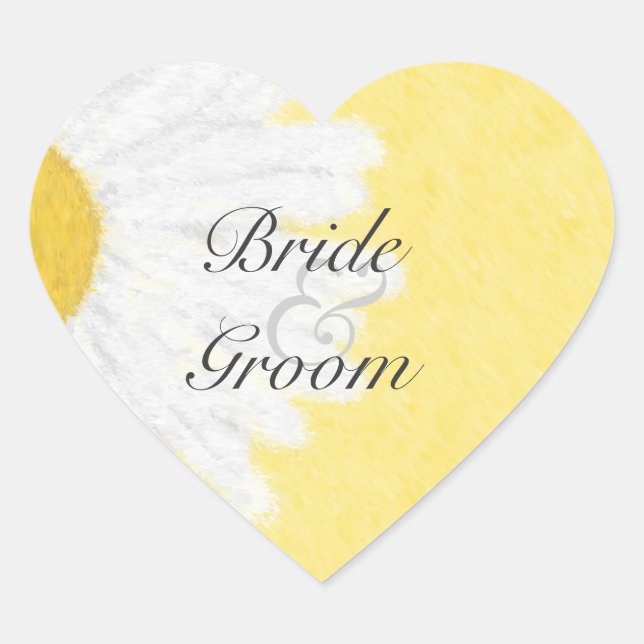 Baise blanche sur Stickers Mariage Jaune (Devant)