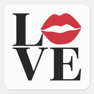 Baiser d'amour : Edition Lèvres Rouges Autocollant