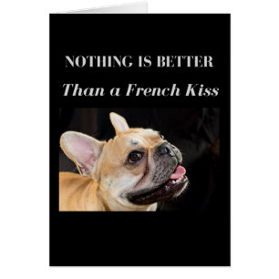 Baiser de Français de carte de bouledogue français