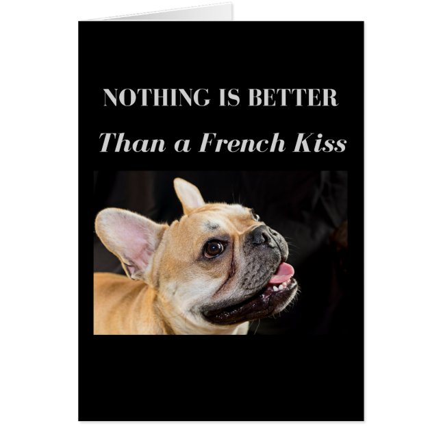 Baiser de Français de carte de bouledogue français (Devant)