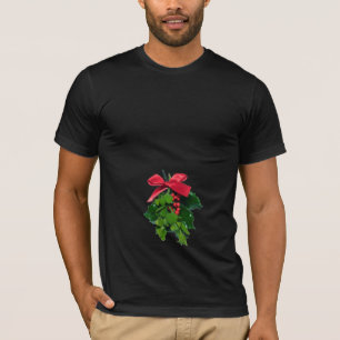 Baiser de gui au-dessous du T-shirt de Noël de