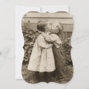 Baiser de mariage vintage, invitation à la soirée