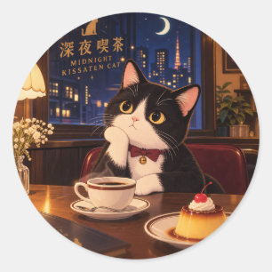 Baiser de minuit Kissaten Autocollant de chat Ca