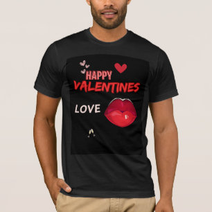 Baiser les lèvres rouges-Heureux T-shirt Saint-Val