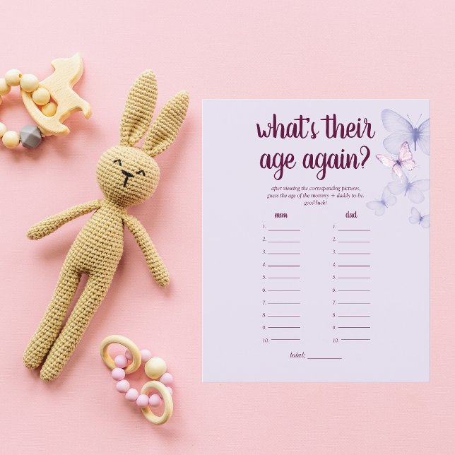 Baisers à papillon Baby shower d'âge jeu | Pourpre (Créateur téléchargé)
