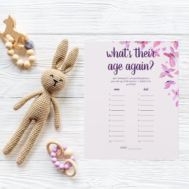 Baisers à papillon Baby shower d'âge jeu | Rose (Créateur téléchargé)