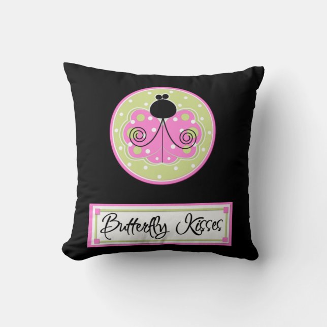 Baisers à papillon Bienvenue Coussin américain MoJ (Recto)