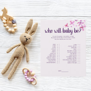 Baisers à papillon Qui sera le bébé jeu Rose