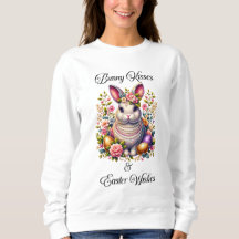 Baisers de Bunny et voeux de Pâques aux Sweatshirt