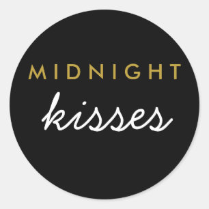 Baisers de minuit Sticker de mariage Black Gold