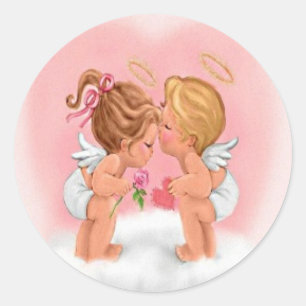Baisers des autocollants de cupidons