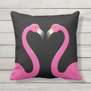 Baisers des Flamants roses sur le coussin