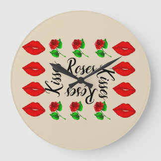 Baisers et horloge murale rose