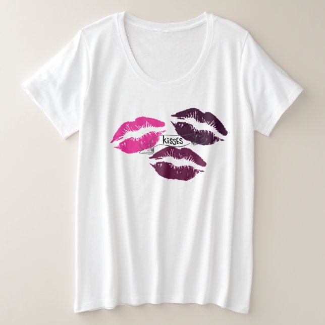 Baisers Lèvres Violettes Rose Chaud Graphique (Design devant)