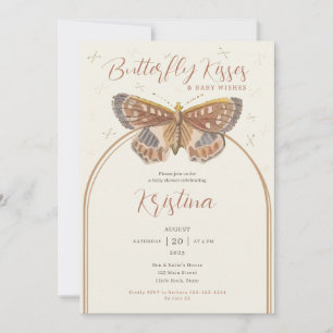 Baisers papillon Boho Baby Girl Douche Invitation