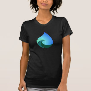 Baisse de l'eau de vague ce T-shirt salé de la vi