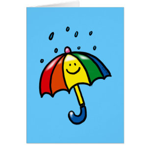 Baisses de parapluie et de pluie d'arc-en-ciel