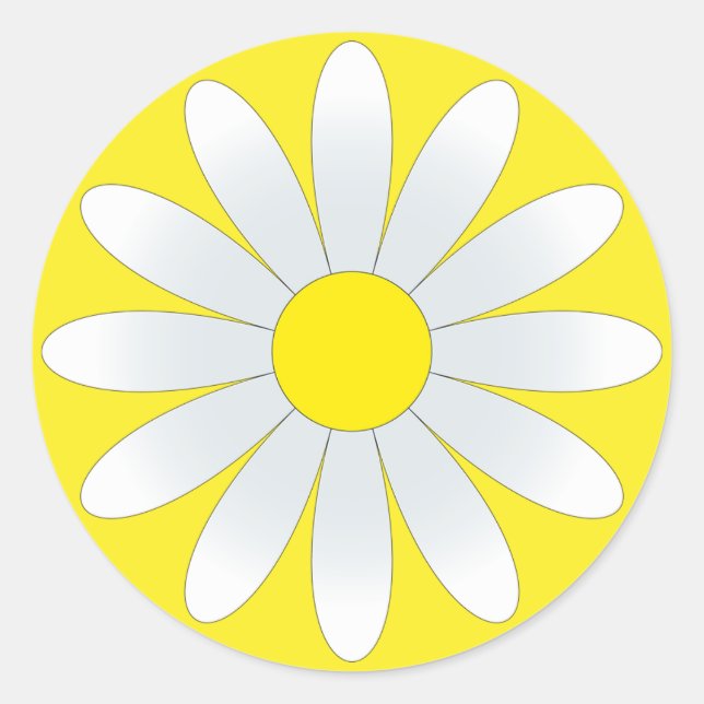 Baisson blanc sur Sticker rond classique jaune (Devant)