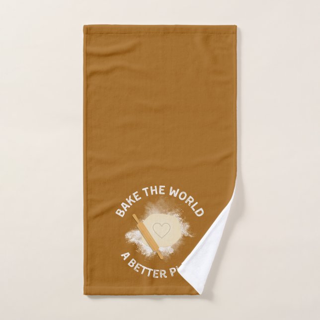 Bake The World Un meilleur endroit chemise, cadeau (Serviette à main)