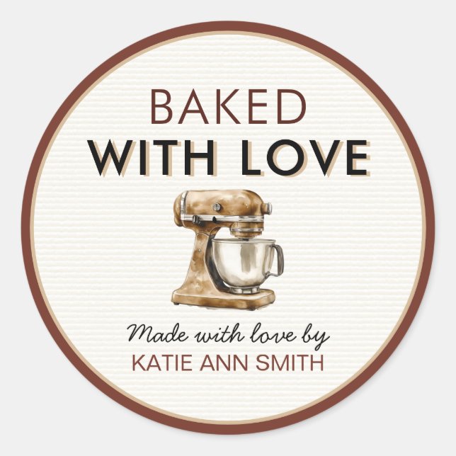 Baked With Love Bakery Goods Label Stickers  (Devant)