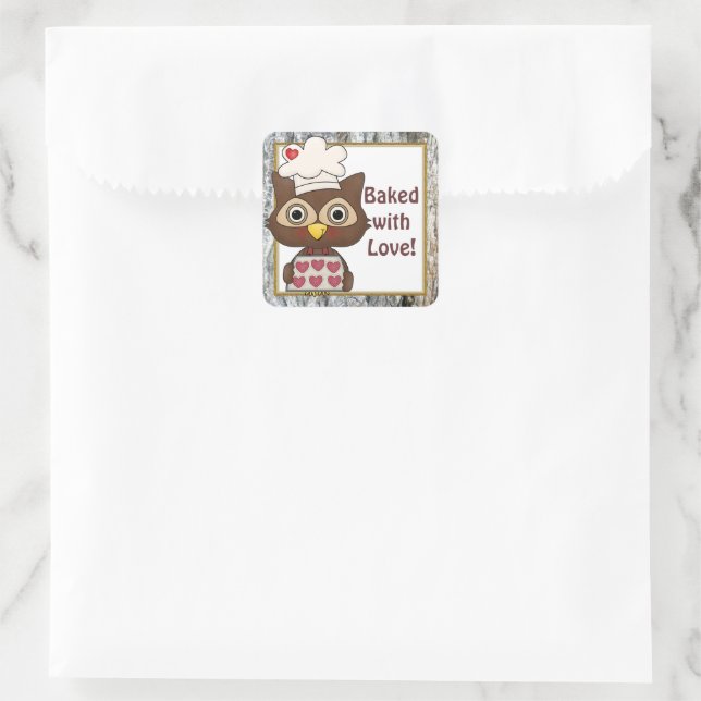 Baked with Love owe autocollant cuisine (Sac)