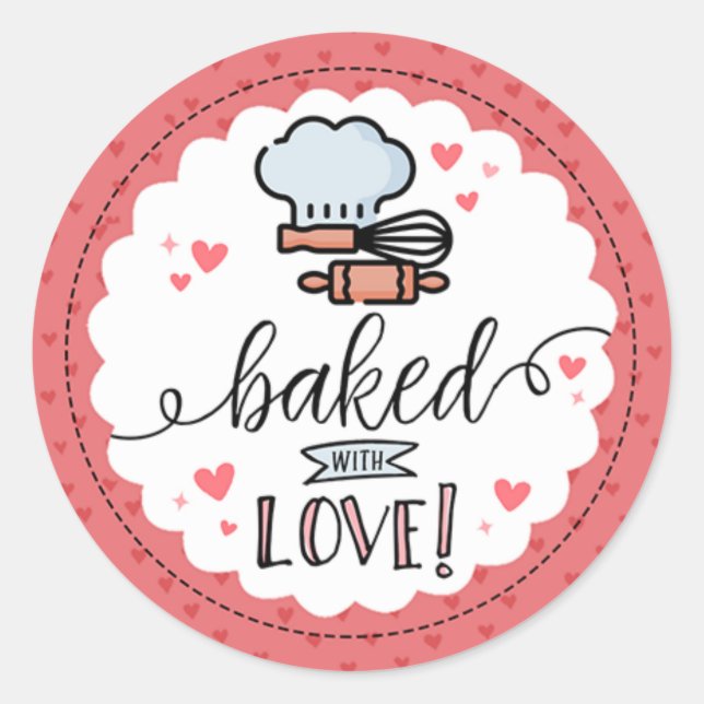 Baked with Love Small Business Sticker (Devant)