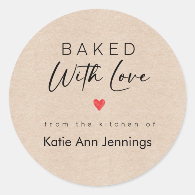 Baked With Love Stickers From the Kitchen of Label (Devant)